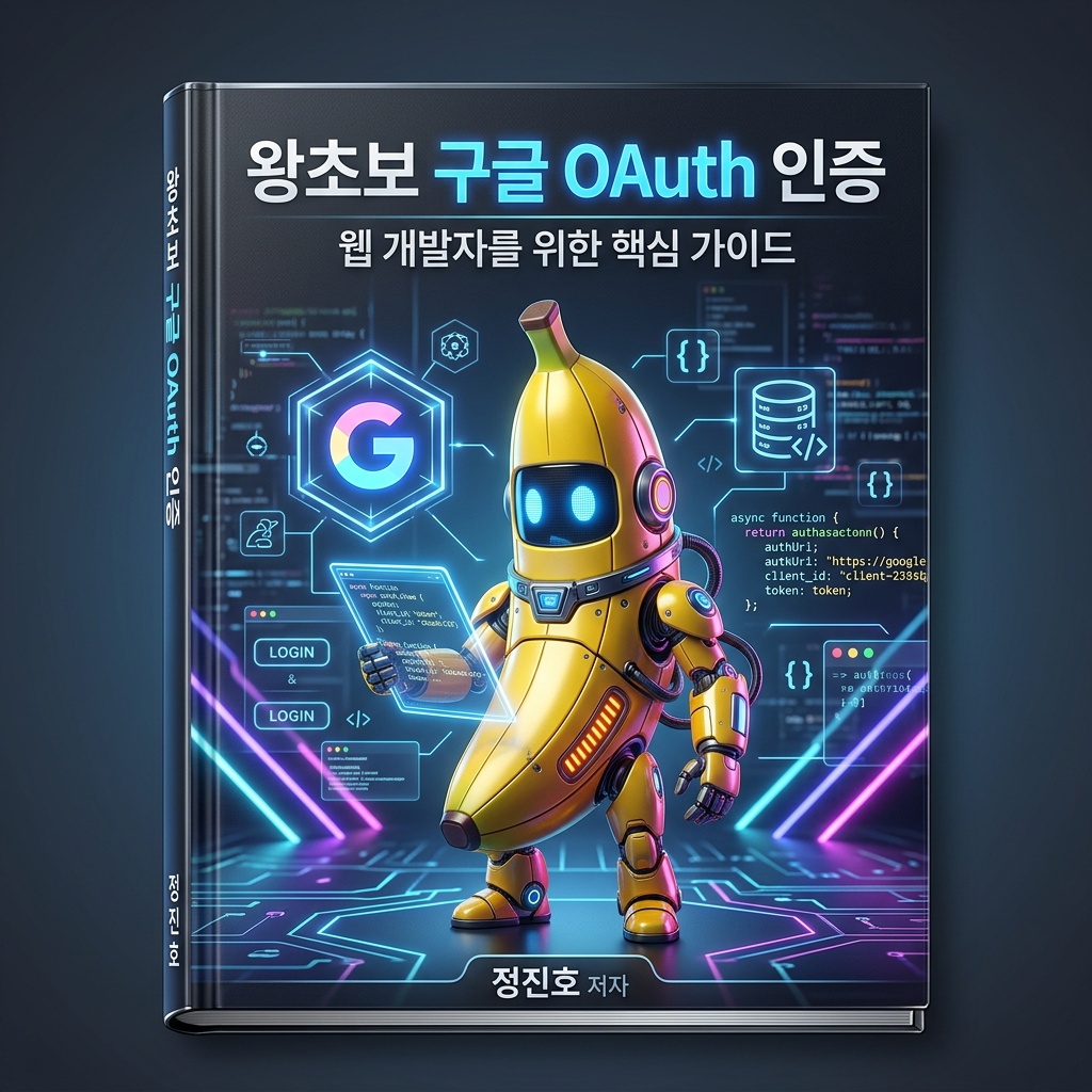 왕초보 구글 OAuth 인증 책 표지 (나노바나나 PRO)
